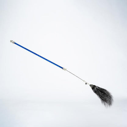 FUREVER365 HM-06 Premium Fox Fur Cat Teaser - Extra Fluffy Solid Wood Wand Bouncing Toy