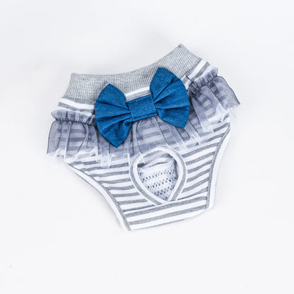 Sweet Bow Female Dog Physiological Pants Breathable Cotton Puppy Period Safety Underwear Seluar Kucing