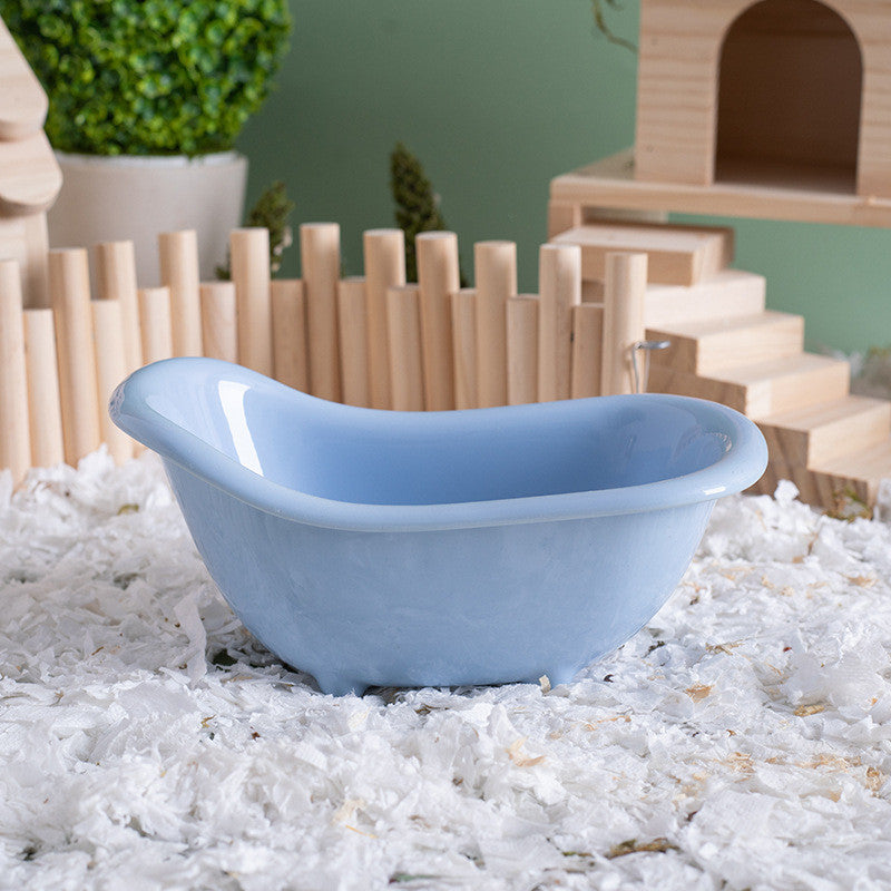 Ceramic Hamster Bathtub Sand Bath Basin Anti-Bite Toilet Litter Box for Golden Hamster Small Pet Toy
