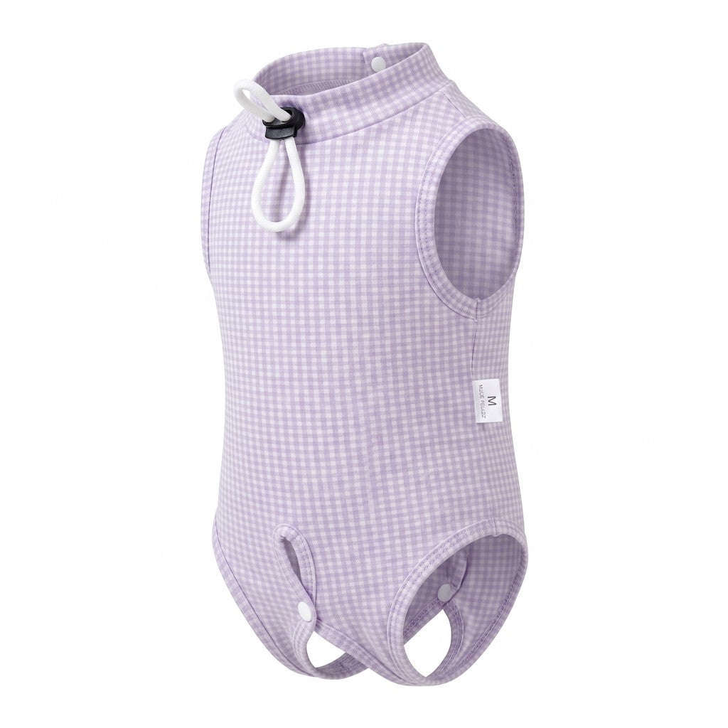 Premium Cotton Cat Recovery Suit Post Surgery Shirt Anti-Lick Sterilization Care Breathable Baju Kucing