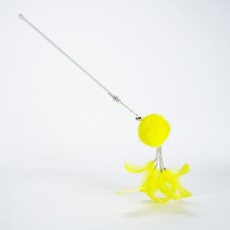 FUREVER365 TM-20 Fairy Wand Cat Teaser - Crystal Tube Handle Colorful Feather Tassel & Bell Toy