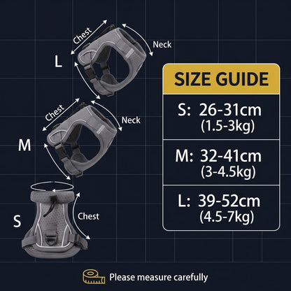 [2026 New] Cat Harness and Leash Set Anti-Escape Reflective Adjustable Breathable Vest Tali Kucing