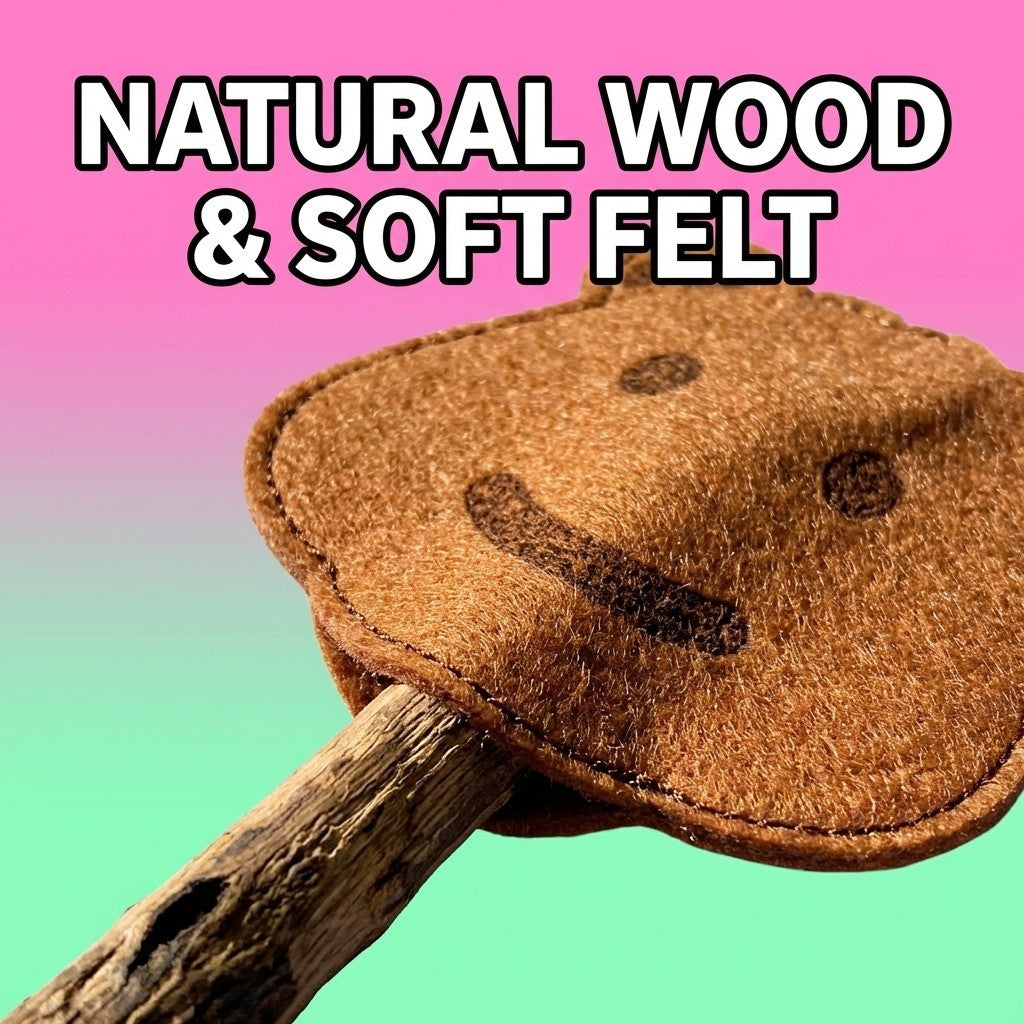 FUREVER365 MT Felt Silver Vine Cat Toy - Natural Actinidia Dental Stick with Soft Handmade Felt Lure
