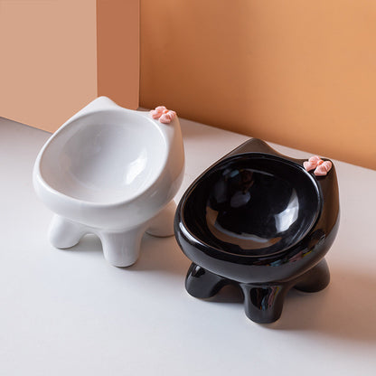 Ins Style Premium Ceramic Pet Bowl Cat Dog Food Water Basin Anti-Black Chin Heavy Duty Mangkuk Kucing