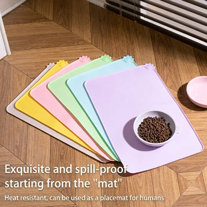 Silicone Pet Placemat Large Waterproof Anti-Slip Food Bowl Mat Leak-Proof Easy Clean Alas Makan Kucing
