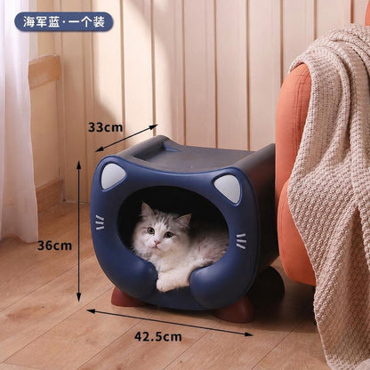 Stackable Cat Nest Bed Multi-purpose Pet Storage Box Organizer Large Capacity Cat House Katil Kucing