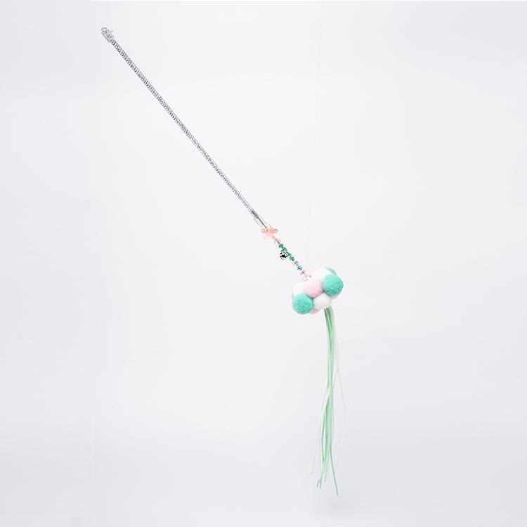 FUREVER365 TM-24 Fairy Wand Cat Teaser - Crystal Tube Handle Soft Tassel & Bell Interactive Toy