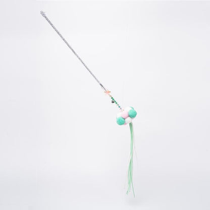 FUREVER365 TM-24 Fairy Wand Cat Teaser - Crystal Tube Handle Soft Tassel & Bell Interactive Toy