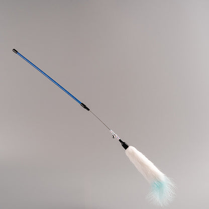 FUREVER365 TM-01 Colorful Rabbit Fur Teaser - High-Elasticity Steel Wire Squeaky Bell Cat Wand Toy