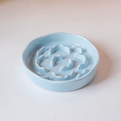 Ceramic Slow Feeder Cat Bowl Anti-Choke Dog Bowl Neck Protection Anti-Vomiting Elevated Pet Bowl