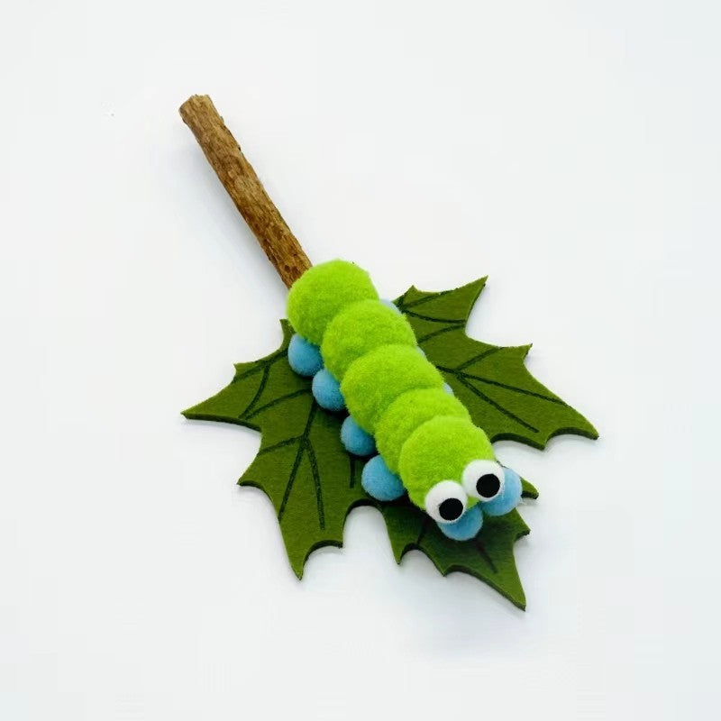 FUREVER365 MT Felt Silver Vine Cat Toy - Natural Actinidia Dental Stick with Soft Handmade Felt Lure