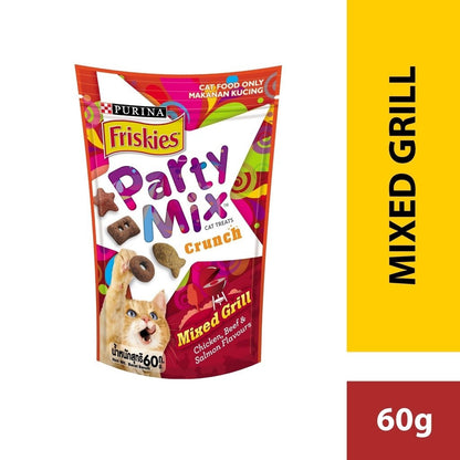 Friskies Party Mix Treat Dry Cat Snack (Classic/Mixed/Beach) 60G