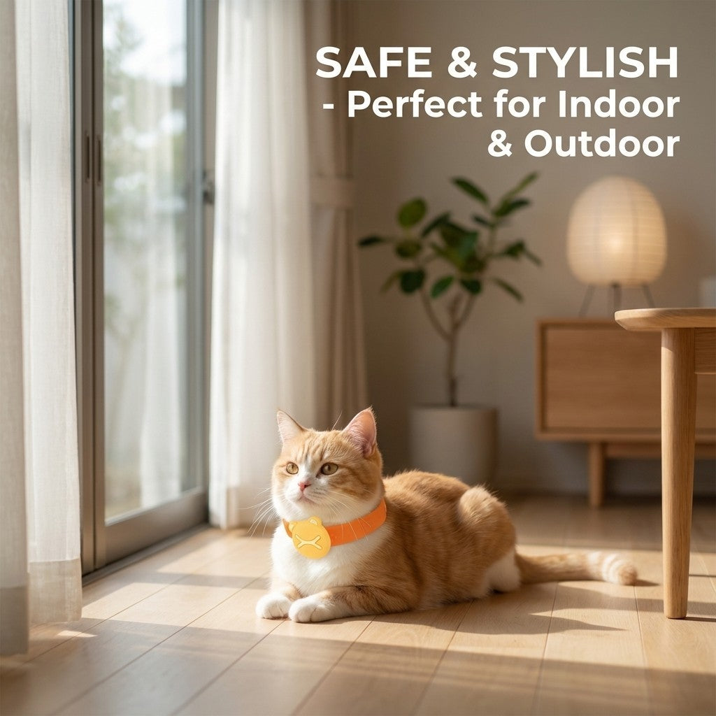 FUREVER365 Essential Oil Pet Collar  Adjustable Waterproof Silicone Cat Paw Necklace  35.5cm