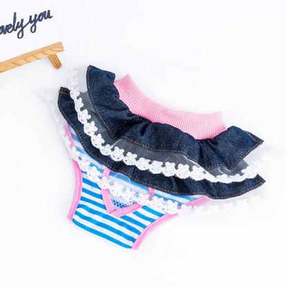 Sweet Bow Female Dog Physiological Pants Breathable Cotton Puppy Period Safety Underwear Seluar Kucing