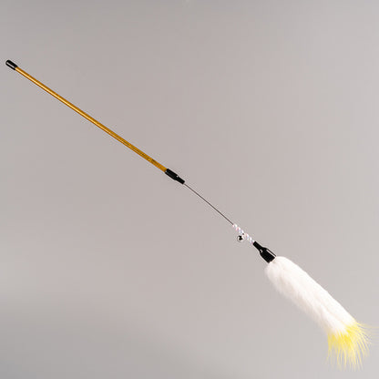 FUREVER365 TM-01 Colorful Rabbit Fur Teaser - High-Elasticity Steel Wire Squeaky Bell Cat Wand Toy
