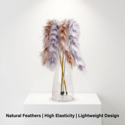 FUREVER365 TM-26 Turkey Feather Cat Teaser-Durable PVC Wand High-Elasticity Steel Wire Bouncing Toy