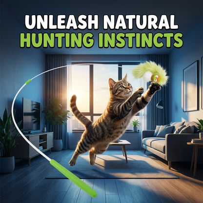 FUREVER365 Sucker Spring Cat Toy - Powerful Suction Base High-Elasticity Steel Wire Interaction Toy