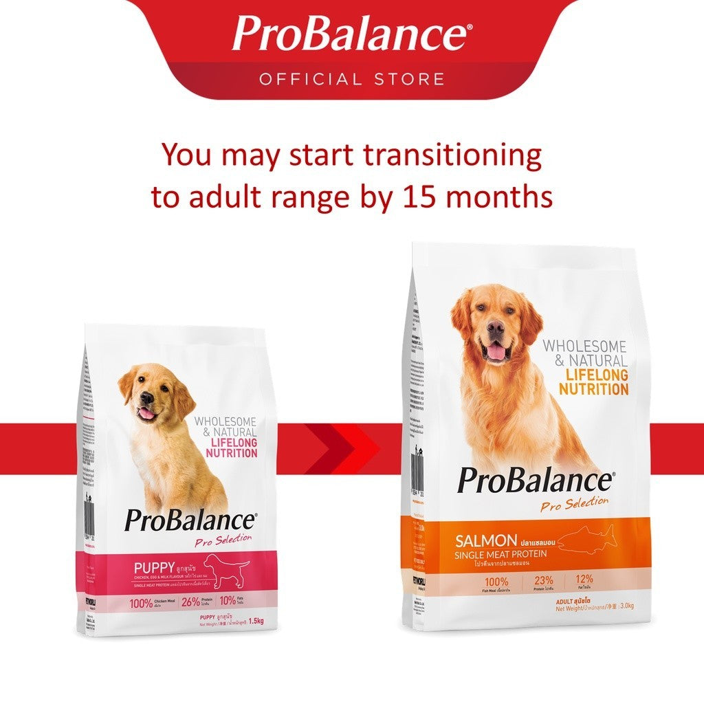 ProBalance Dry Kibble Dog Food for Puppy/Young Dog - Chicken/Egg/Milk (1.5KG)