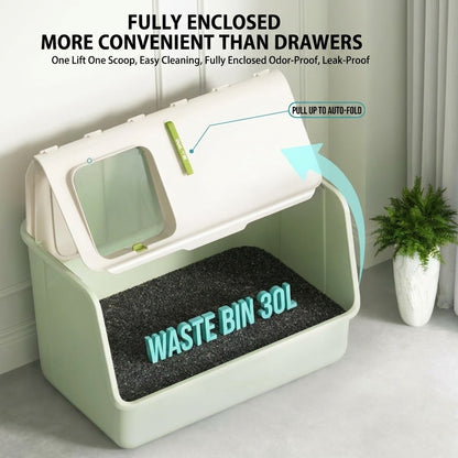 XXL Fully Enclosed Cat Litter Box Top Entry Large Space Odor Control Splash Proof Tandas Kucing