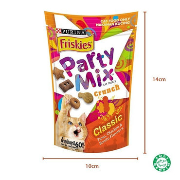 Friskies Party Mix Treat Dry Cat Snack (Classic/Mixed/Beach) 60G