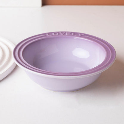 French Style Gradient Ceramic Cat Bowl Aesthetic Acrylic Elevated Stand Anti-Black Chin UFO Pet Plate