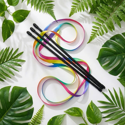 FUREVER365 TM-33 Minimalist Ribbon Cat Teaser - Lightweight PVC Wand Soft Fluttering Interaction Toy