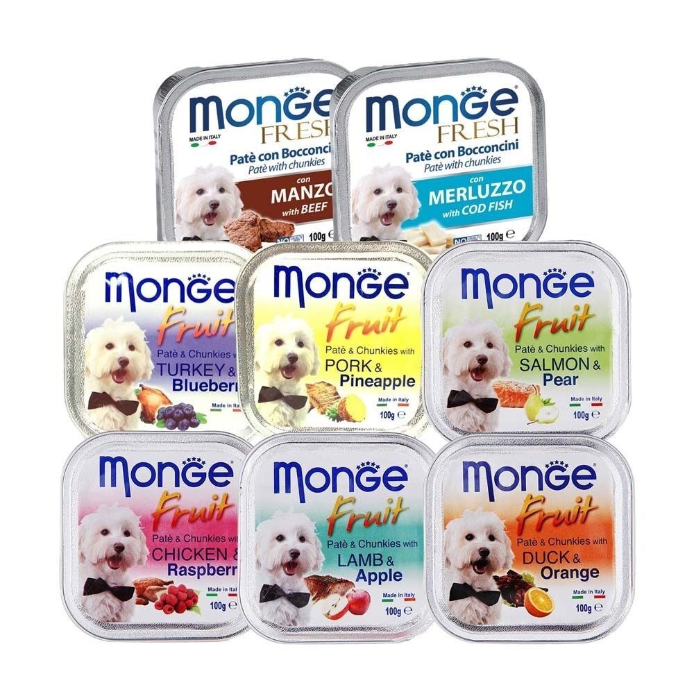 Monge Fresh / Monge Fruit Dog Puppies Canned Wet Food Tray (100gm)