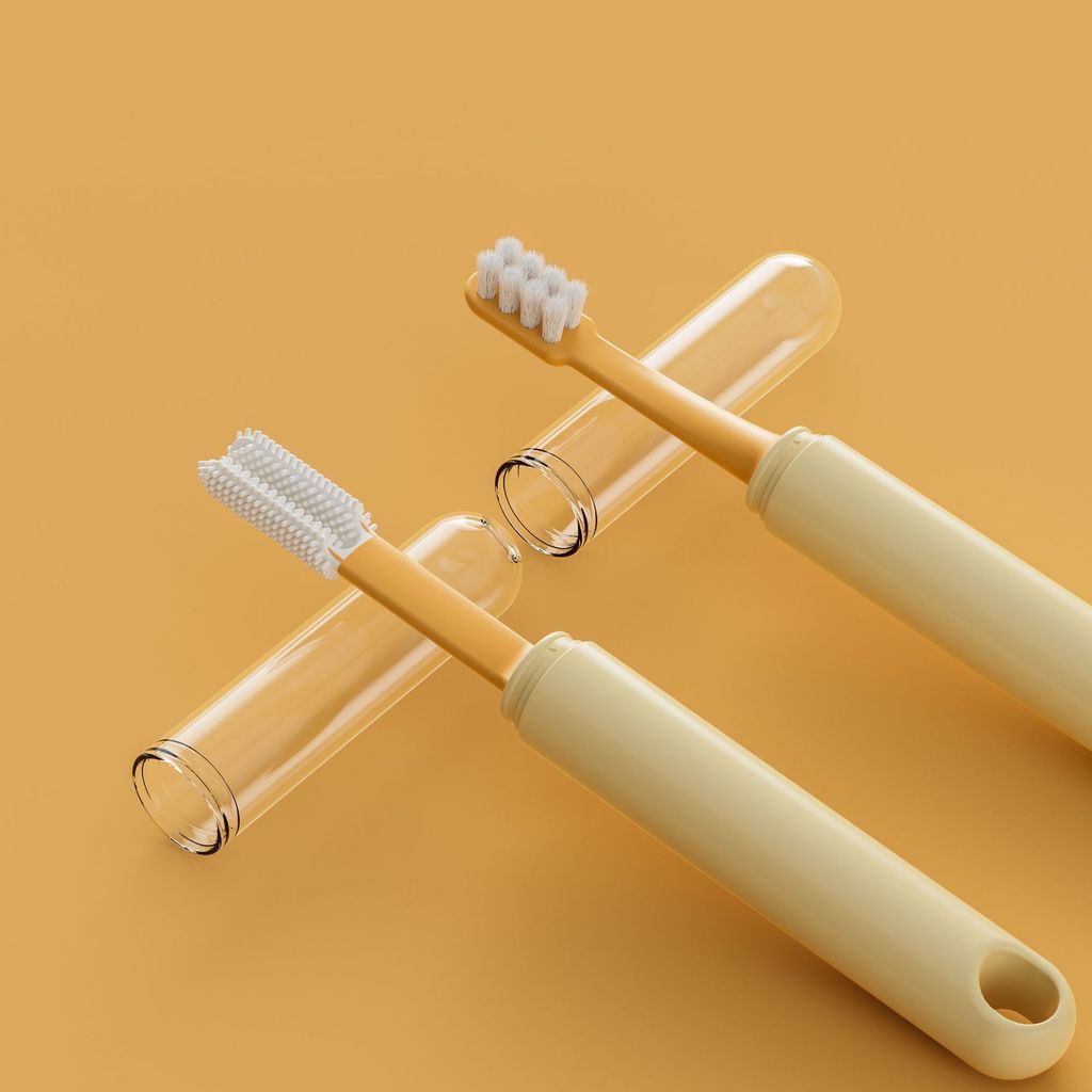 DONE 2-in-1 Pet Dual-Head Toothbrush Silicone Soft Bristle Dog Cat Dental Care Kit Plaque Tartar Remover