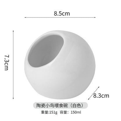 Ceramic Bird Feeder Anti-Bite Parrot Food Water Bowl Anti-Spill Budgie Feeder Basin Bekas Makan Burung