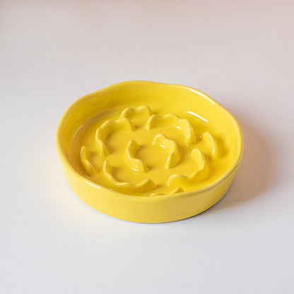 Ceramic Slow Feeder Cat Bowl Anti-Choke Dog Bowl Neck Protection Anti-Vomiting Elevated Pet Bowl