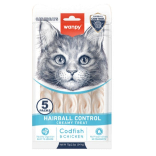 WANPY Functional Lickable Treats for Cat 70g (5pack x 14g)
