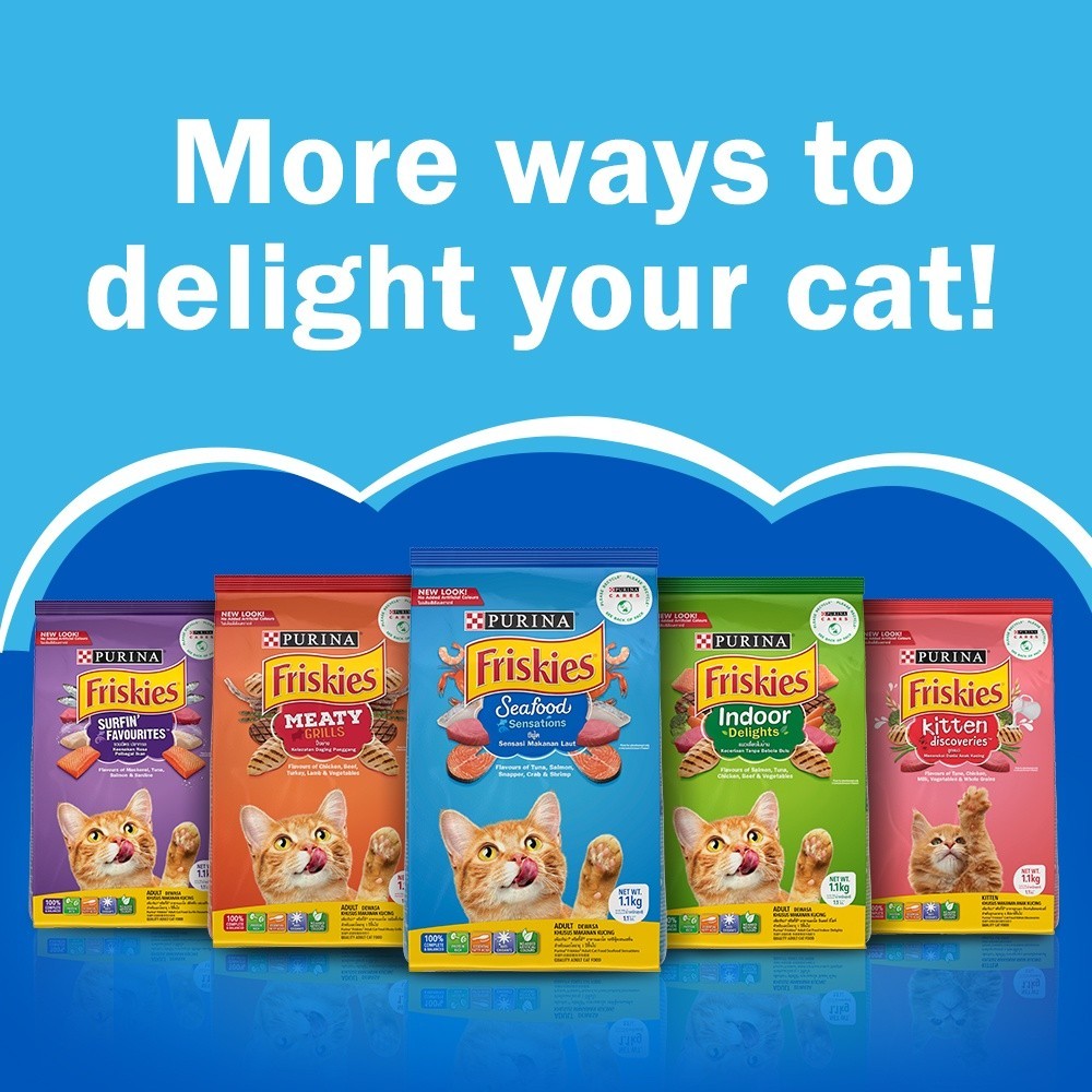 PURINA Friskies Adult Dry Cat Food 1kg (5 Flavour)
