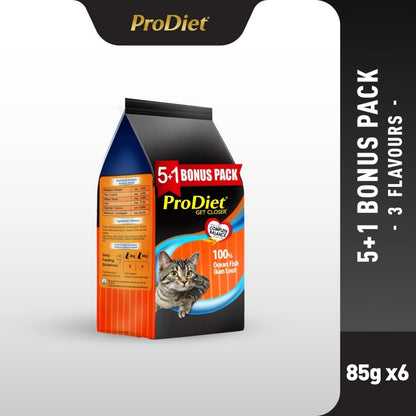 [Buy 5 Free 1 Bonus Pack] ProDiet Wet Cat Food (85g x 6)