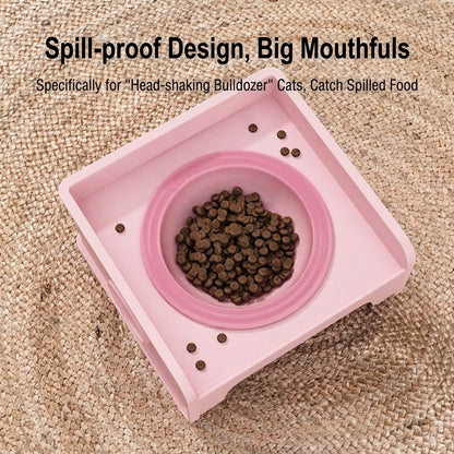 Splicable Elevated Cat Bowl Ceramic Anti-Black Chin Neck Protection Dog Food Water Bowl Mangkuk Kucing