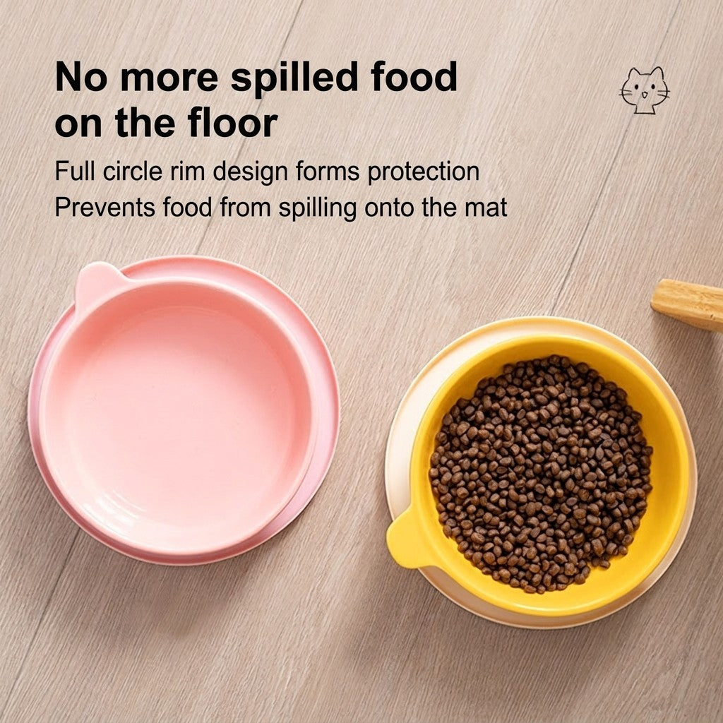 Round Silicone Pet Placemat Waterproof Anti-Slip Food Bowl Mat Leak-Proof Easy Clean Alas Makan Kucing