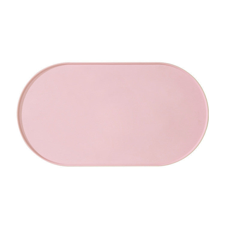 Oval Silicone Pet Placemat Waterproof Anti-Slip Food Bowl Mat Overflow Proof Easy Clean Alas Kucing