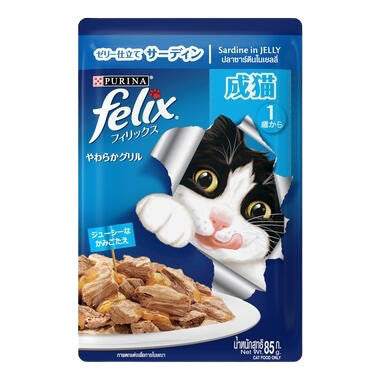 Felix Kitten/Adult/Sensation Cat Pouch 85g - Chicken/ Tuna/ Salmon