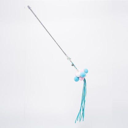 FUREVER365 TM-24 Fairy Wand Cat Teaser - Crystal Tube Handle Soft Tassel & Bell Interactive Toy