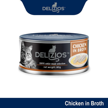Delizios  Wet Cat Food - White Meat Selection Broth Series / Jelly Series (80G)
