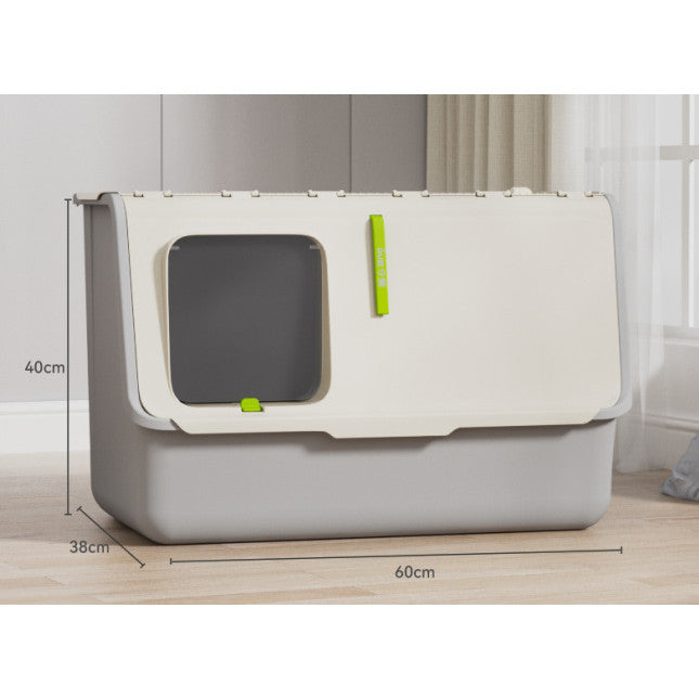 XXL Fully Enclosed Cat Litter Box Top Entry Large Space Odor Control Splash Proof Tandas Kucing