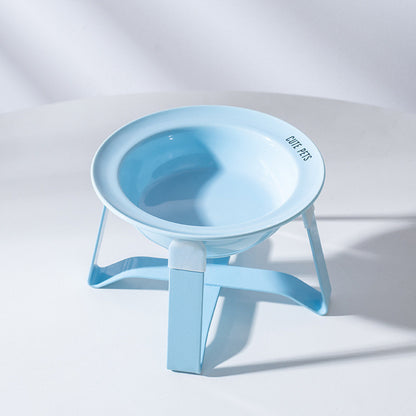 Korean Style Elevated Ceramic Pet Bowl Anti-Black Chin Neck Protection Cat Dog Food Water UFO Bowl