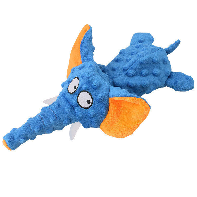非上架链接（缺颜色）FUREVER365 Cute Elephant Pet Plush Toy No Stuffing Squeaky Dog Toy Interactive Crinkle Cat Molar Toy