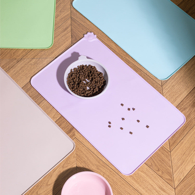 Silicone Pet Placemat Large Waterproof Anti-Slip Food Bowl Mat Leak-Proof Easy Clean Alas Makan Kucing