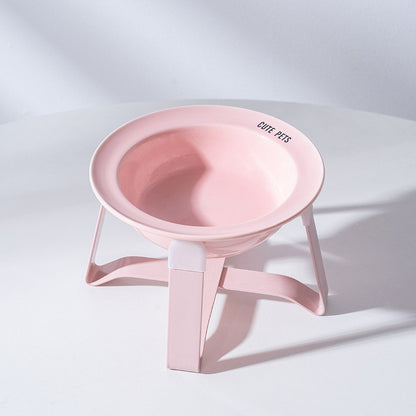Korean Style Elevated Ceramic Pet Bowl Anti-Black Chin Neck Protection Cat Dog Food Water UFO Bowl