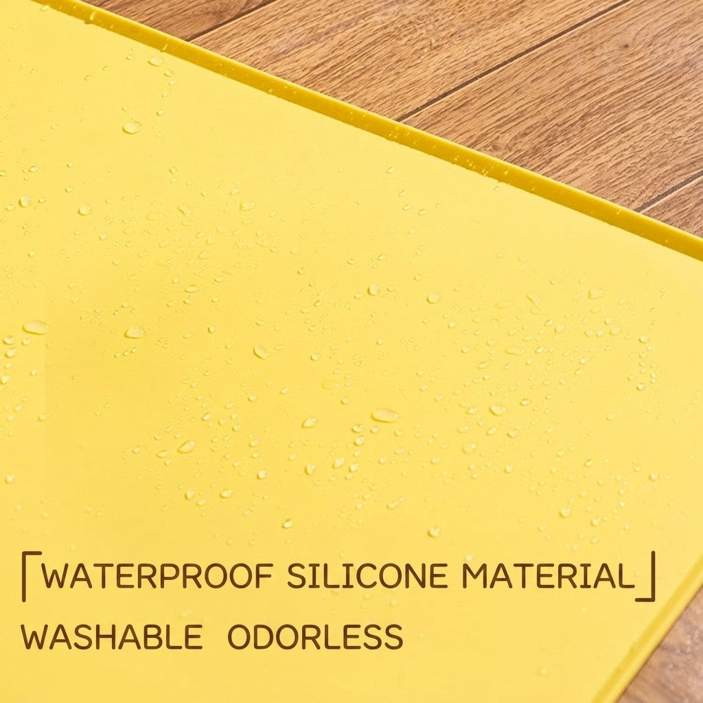 Silicone Pet Placemat Large Waterproof Anti-Slip Food Bowl Mat Leak-Proof Easy Clean Alas Makan Kucing