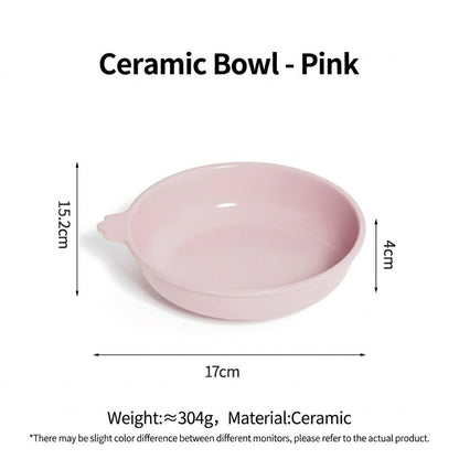 Bubble Elevated Ceramic Cat Bowl Double Bowl with Splash Guard Anti-Black Chin Neck Protection Pet Feeder