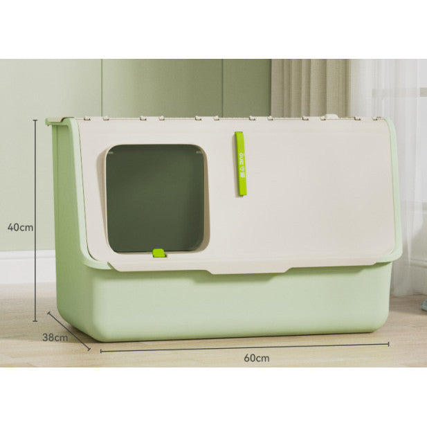 XXL Fully Enclosed Cat Litter Box Top Entry Large Space Odor Control Splash Proof Tandas Kucing