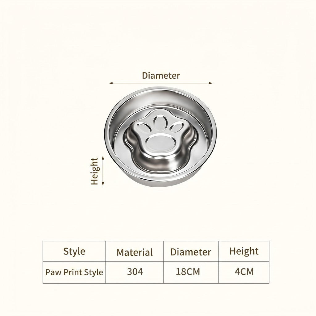 [READY STOCK] Stainless Steel Slow Feeder Bowl for Dog Cat Anti-Choking Healthy Diet Pet Food Basin