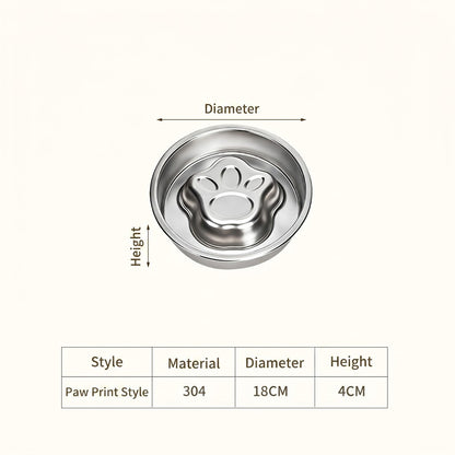 [READY STOCK] Stainless Steel Slow Feeder Bowl for Dog Cat Anti-Choking Healthy Diet Pet Food Basin