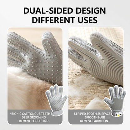 2-in-1 Pet Grooming Glove Cat Dog Hair Remover Deshedding Massage Bath Brush Sarung Tangan Kucing
